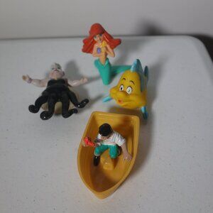 LOOSE SET 4 McDonald's 1989 LITTLE MERMAID Disney TUB TOY Float Squirt URSULA